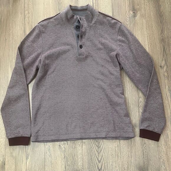 Hugo Boss Piceno Mens XL Sweater Red Maroon Button Pullover Cotton Blend - Picture 1 of 7